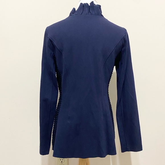 Komarov Navy Blue Ruffled Jacket - Picture 2 of 5